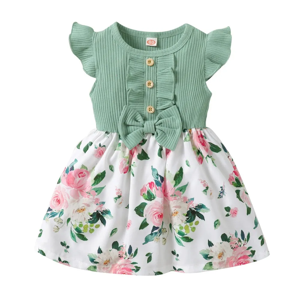 1-5 Years Little Girl Princess Dress Clothing Baby Girl Sleeveless Floral Fashion Dress Children Girl Daily Holiday Clothes