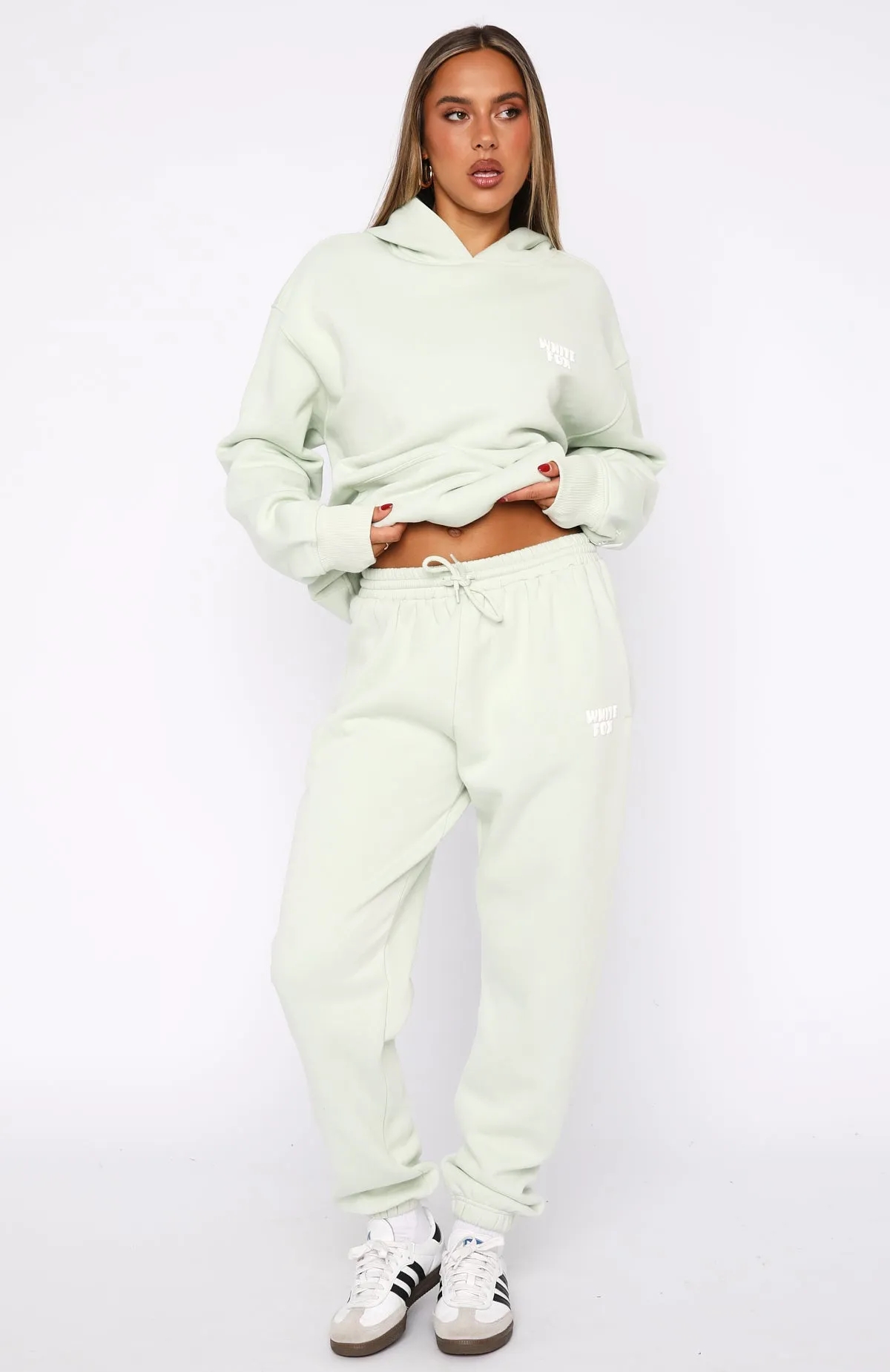 11th Street Keeping It Real Sweatpants Iced Matcha High Thread Count Biodegradable Fiber Blend