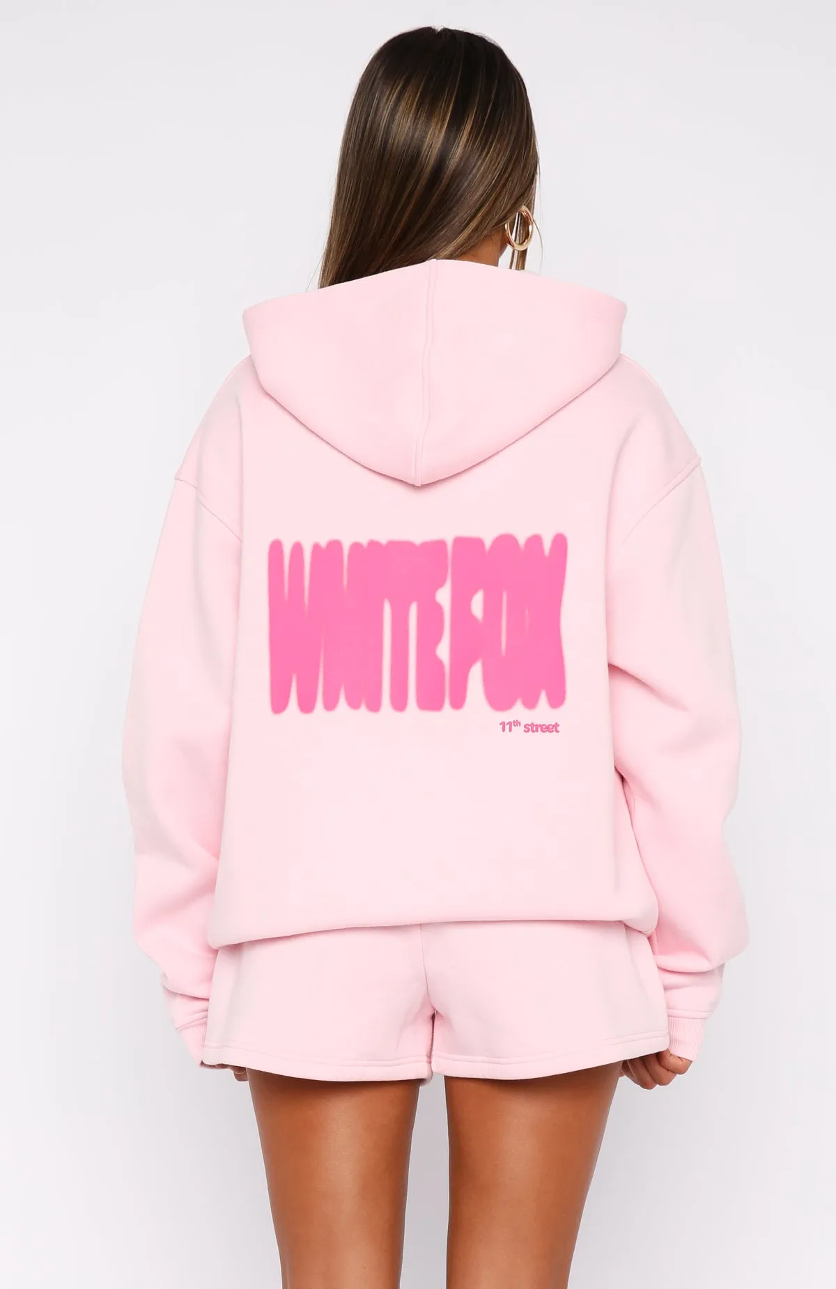 Smooth Seam Compact Style 11th Street New York Or Nowhere Oversized Hoodie Pink Sugar
