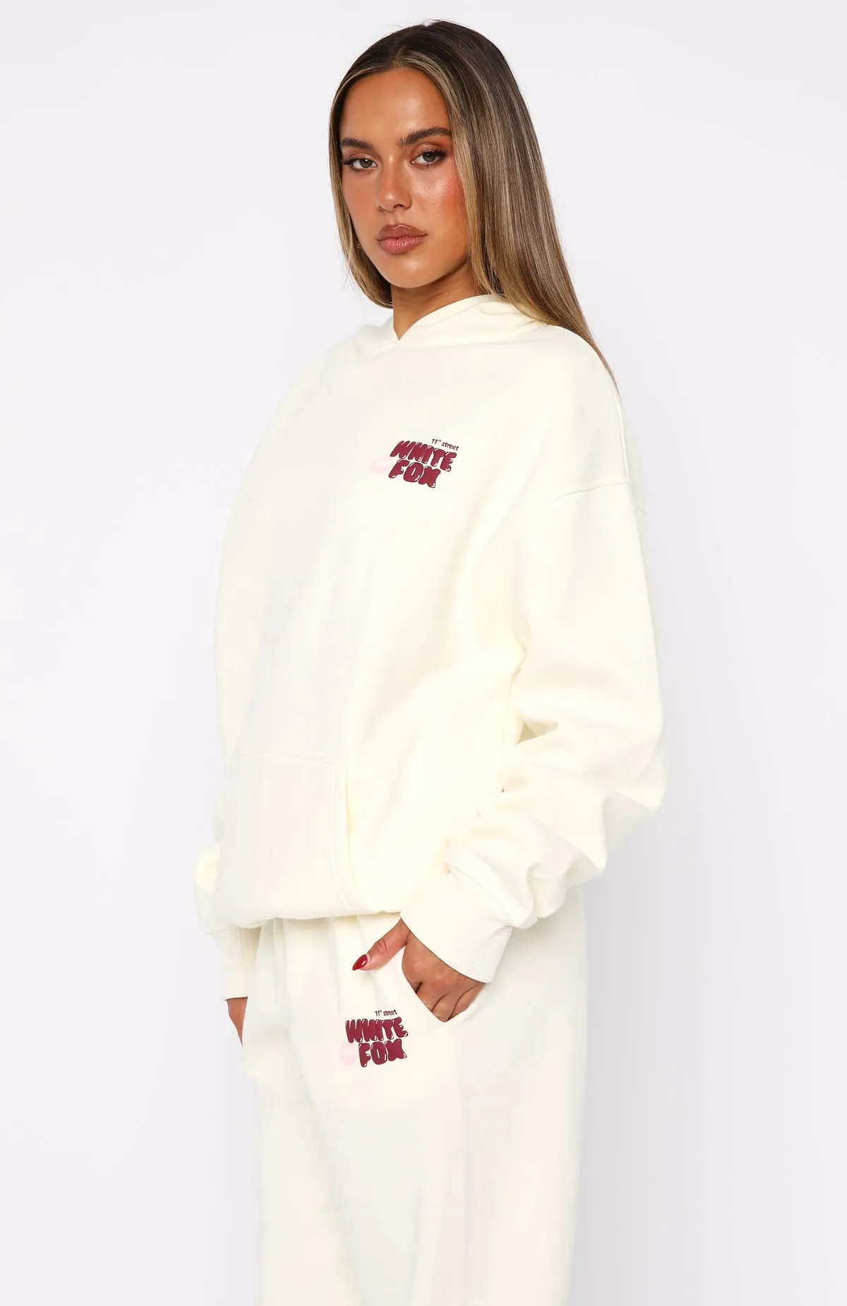 11th Street Sweet Kisses Oversized Hoodie Cake Batter Soft Touch Brushed Surface