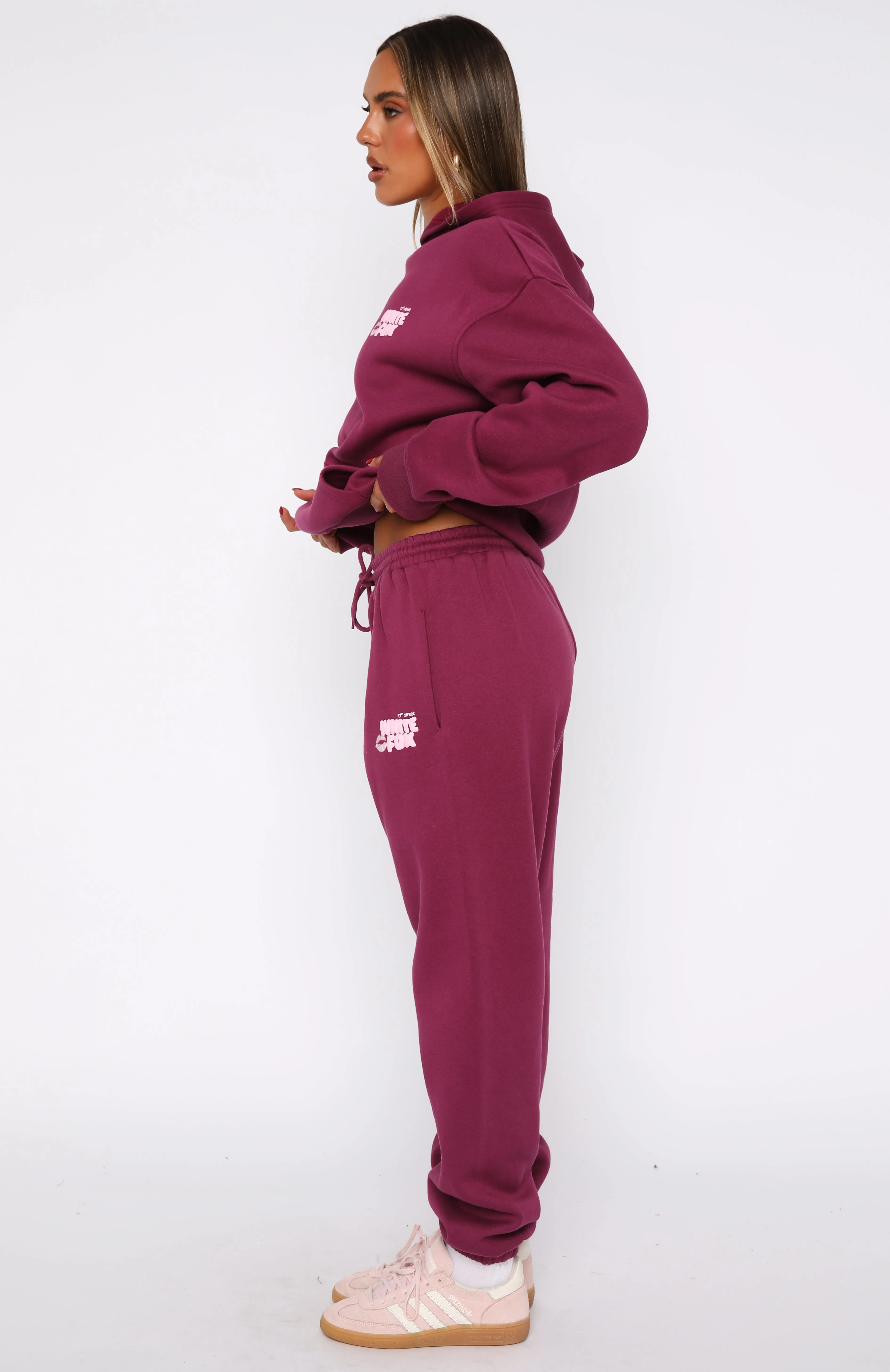 City Style 11th Street Sweet Kisses Sweatpants Very Berry