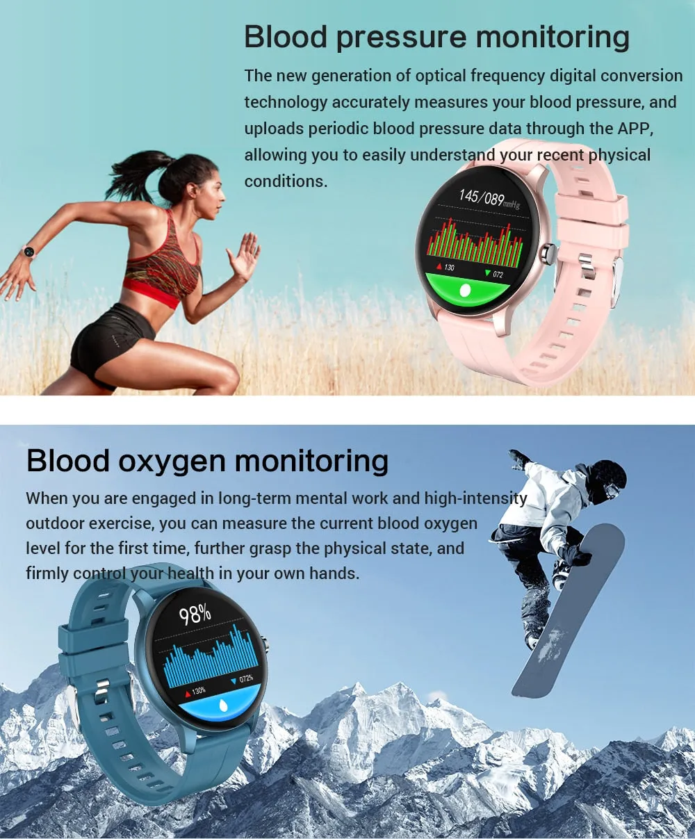 1.28-inch Full Color Touch Screen Sport Smartwatch Men Women Fitness Tracker Waterproof Smart Watch For Huawei Xiaomi Apple
