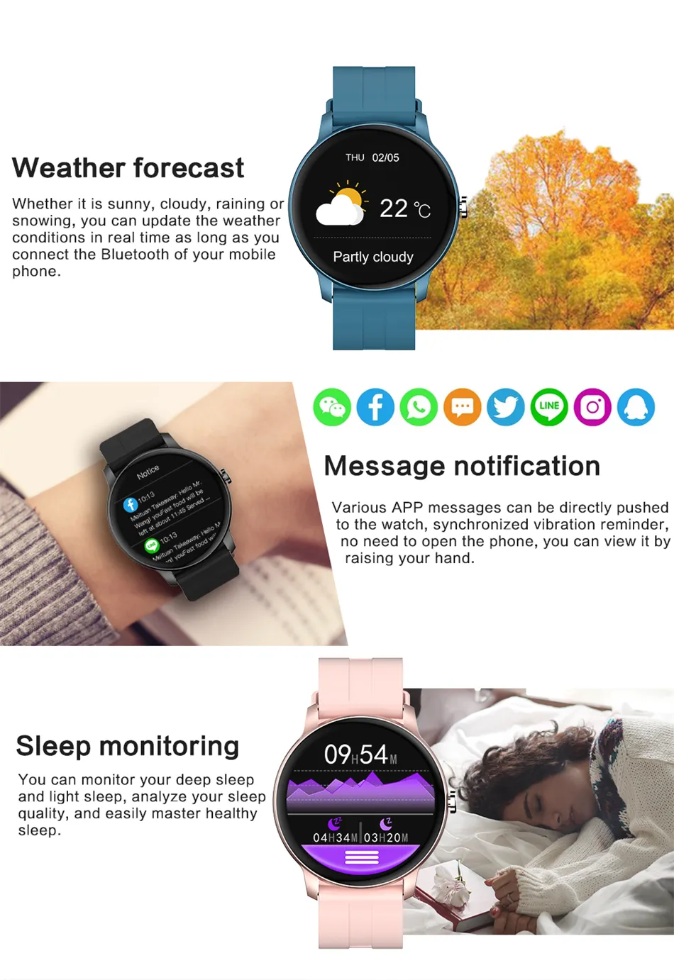 1.28-inch Full Color Touch Screen Sport Smartwatch Men Women Fitness Tracker Waterproof Smart Watch For Huawei Xiaomi Apple