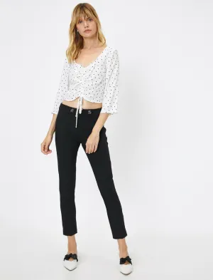 16346 Black Ankle Grazer Trousers
