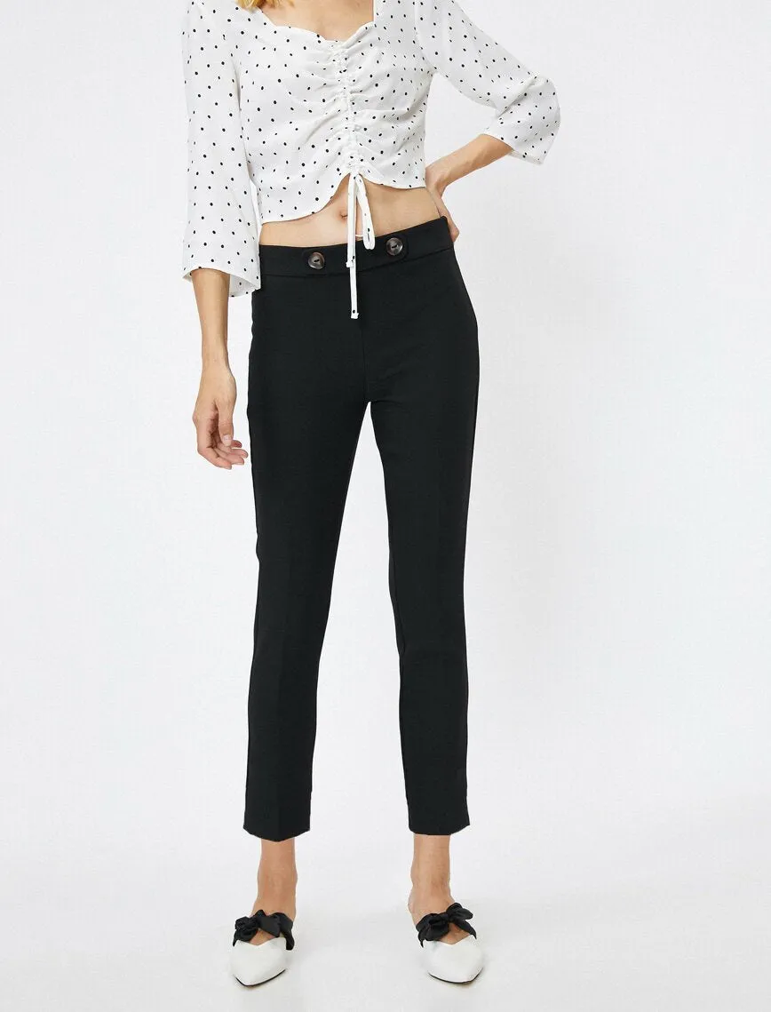 16346 Black Ankle Grazer Trousers