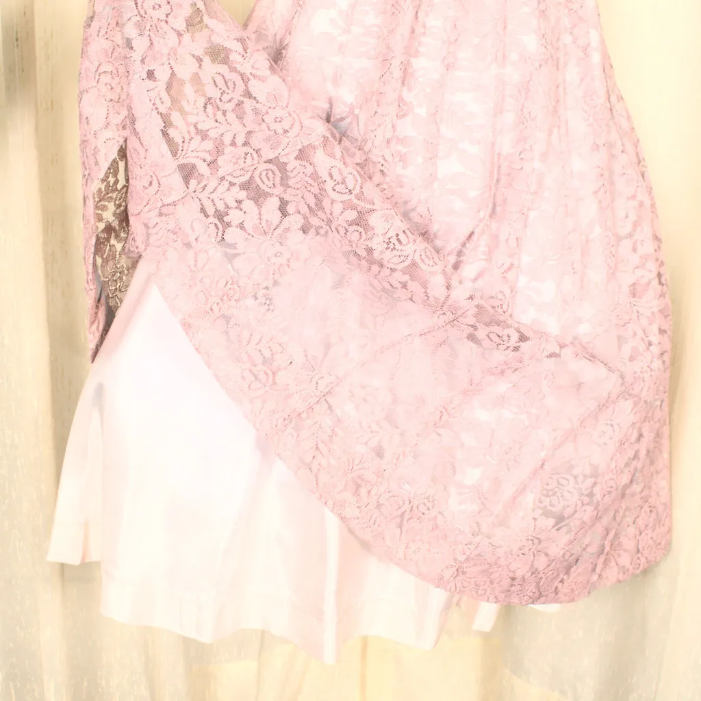 1950s Vintage Light Pink Lace Dress