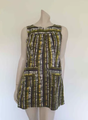 1960s Olive Green Maternity Top or Mini Dress - M