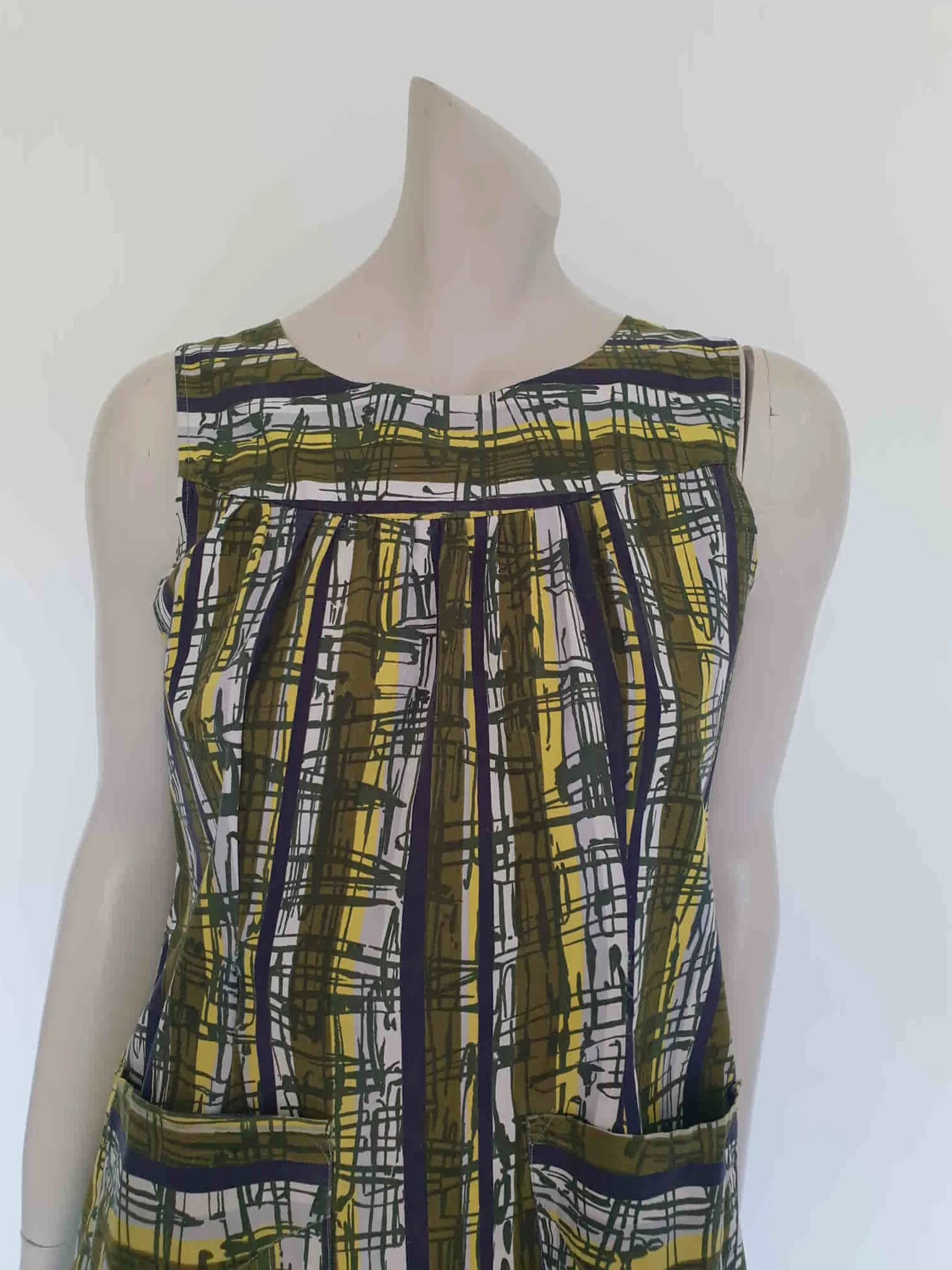 1960s Olive Green Maternity Top or Mini Dress - M