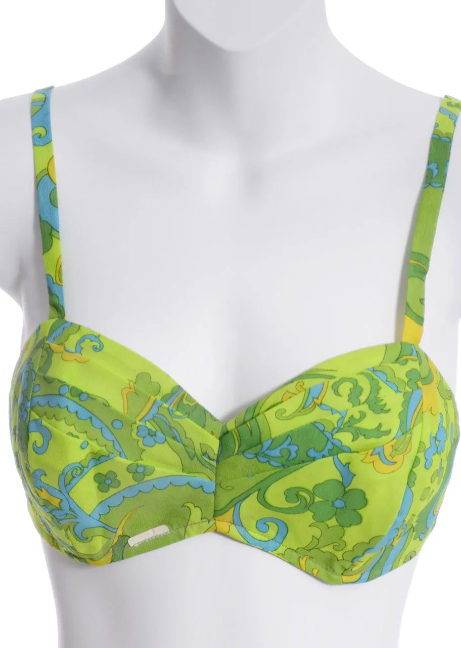 1960's Two Piece Vintage Playsuit Green Swimsuit Bermuda New York