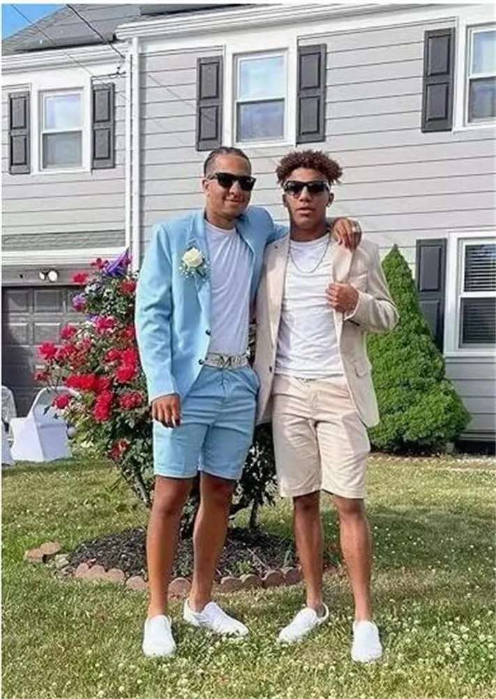 2 Pcs Linen Men Suits Summer Shorts Blazer Set Beach Wedding Lightweight Men Outfits Mens Wedding Grooms