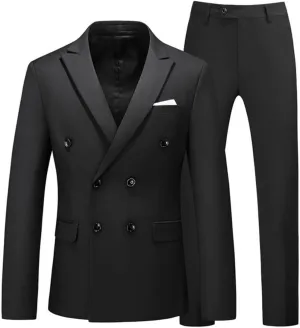 2 Piece Double Breasted Suit Men Slim Fit Mens Double Breasted Blazer Pants Sets Wedding Prom Homecoming Suit