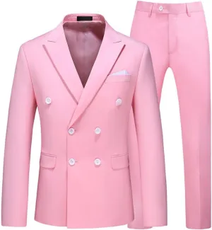 2 Piece Double Breasted Suit Men Slim Fit Mens Double Breasted Blazer Pants Sets Wedding Prom Homecoming Suit