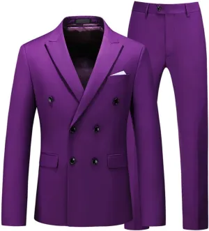 2 Piece Double Breasted Suit Men Slim Fit Mens Double Breasted Blazer Pants Sets Wedding Prom Homecoming Suit