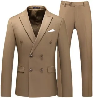 2 Piece Double Breasted Suit Men Slim Fit Mens Double Breasted Blazer Pants Sets Wedding Prom Homecoming Suit