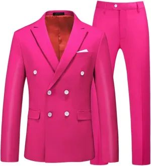 2 Piece Double Breasted Suit Men Slim Fit Mens Double Breasted Blazer Pants Sets Wedding Prom Homecoming Suit
