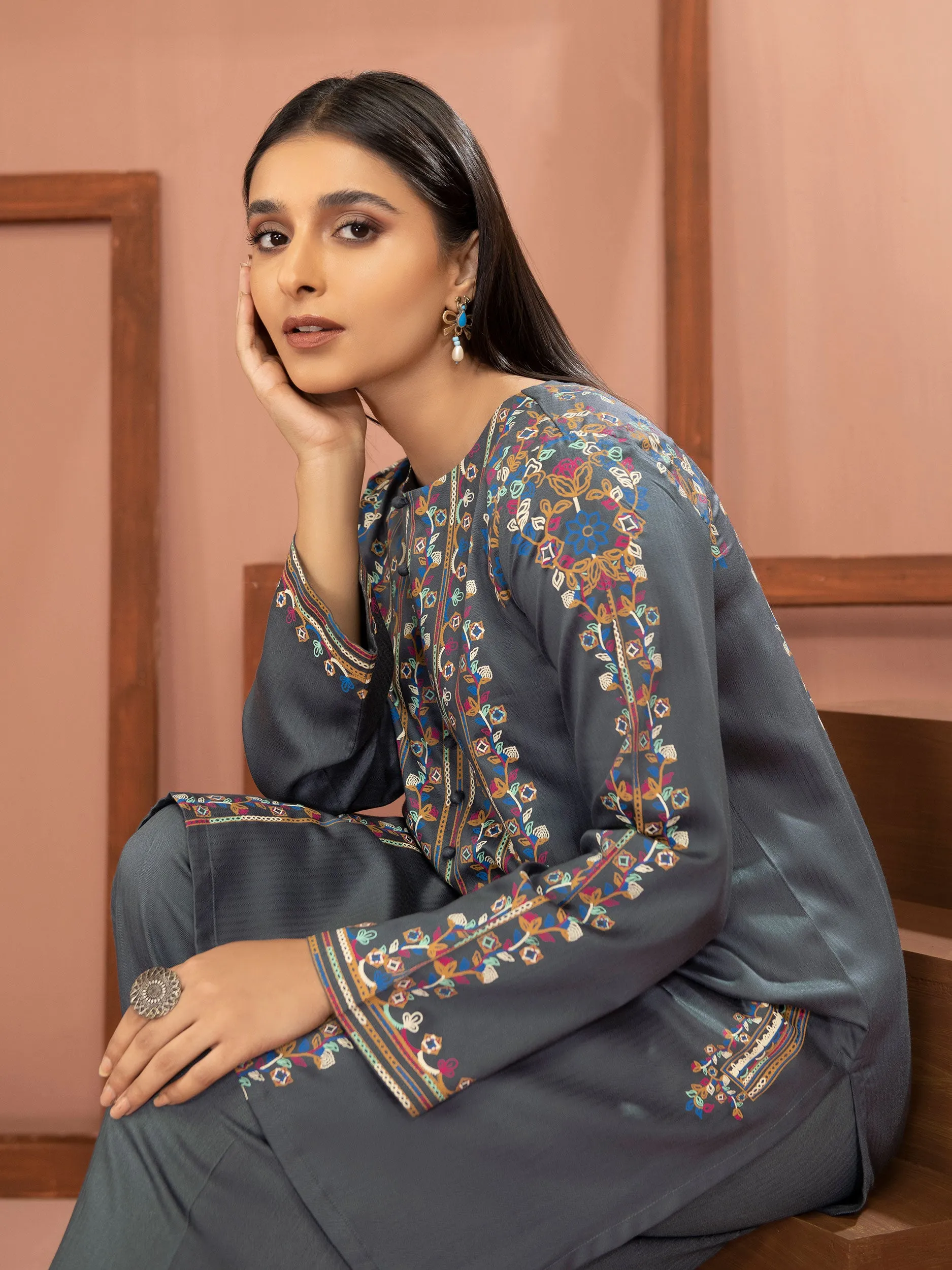 2 Piece Linen Suit-Pasted (Unstitched)