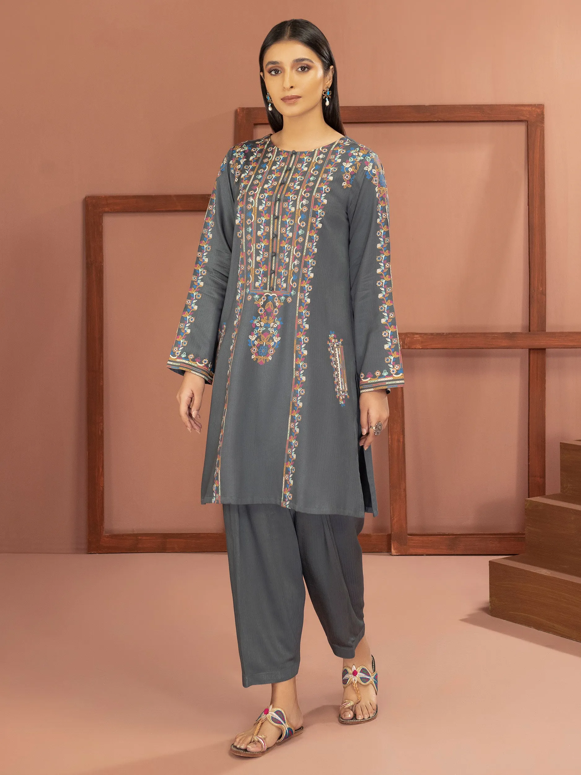 2 Piece Linen Suit-Pasted (Unstitched)