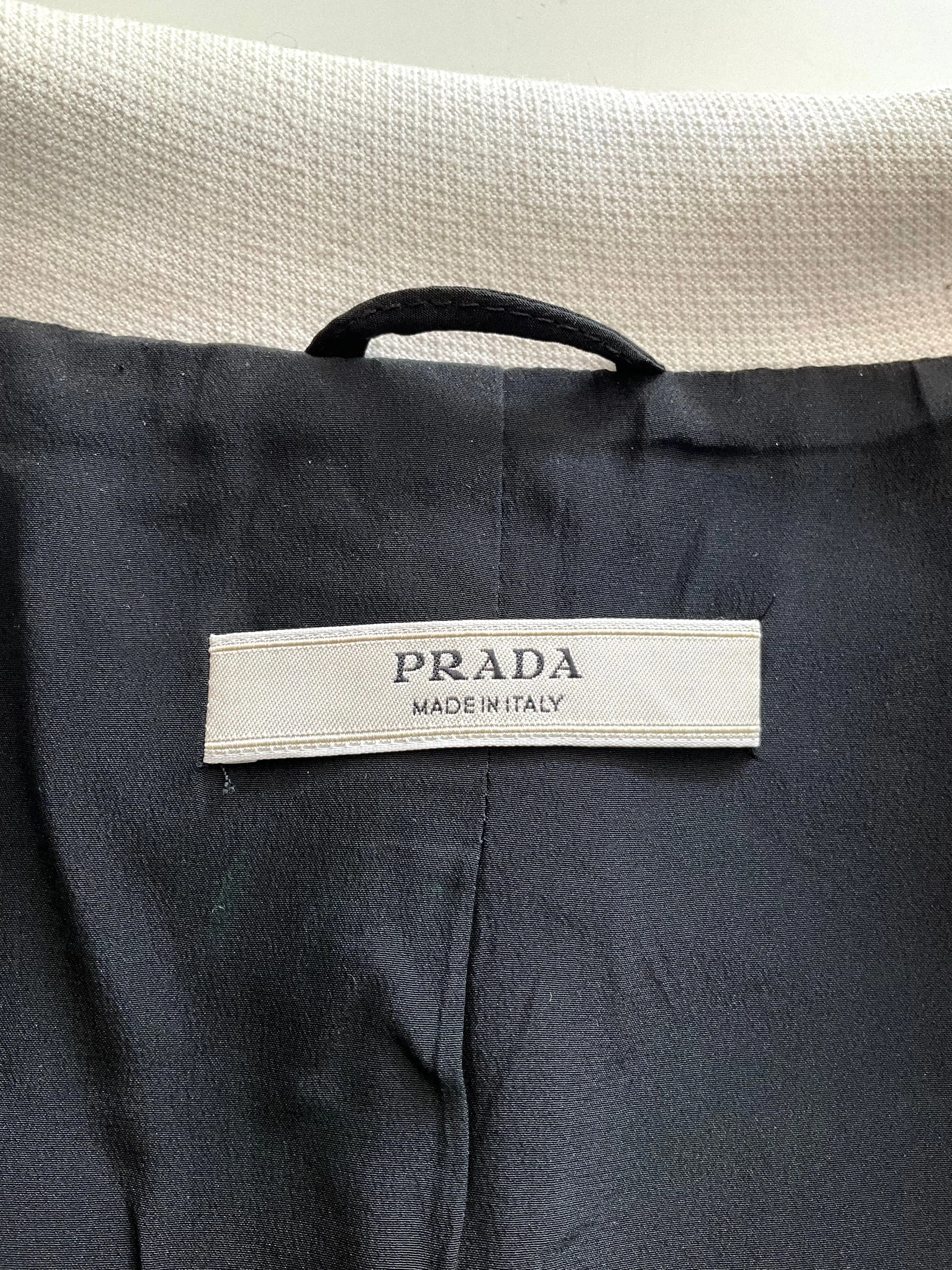 2000s/10s Prada Black and White Cotton Skirt Suit, XS