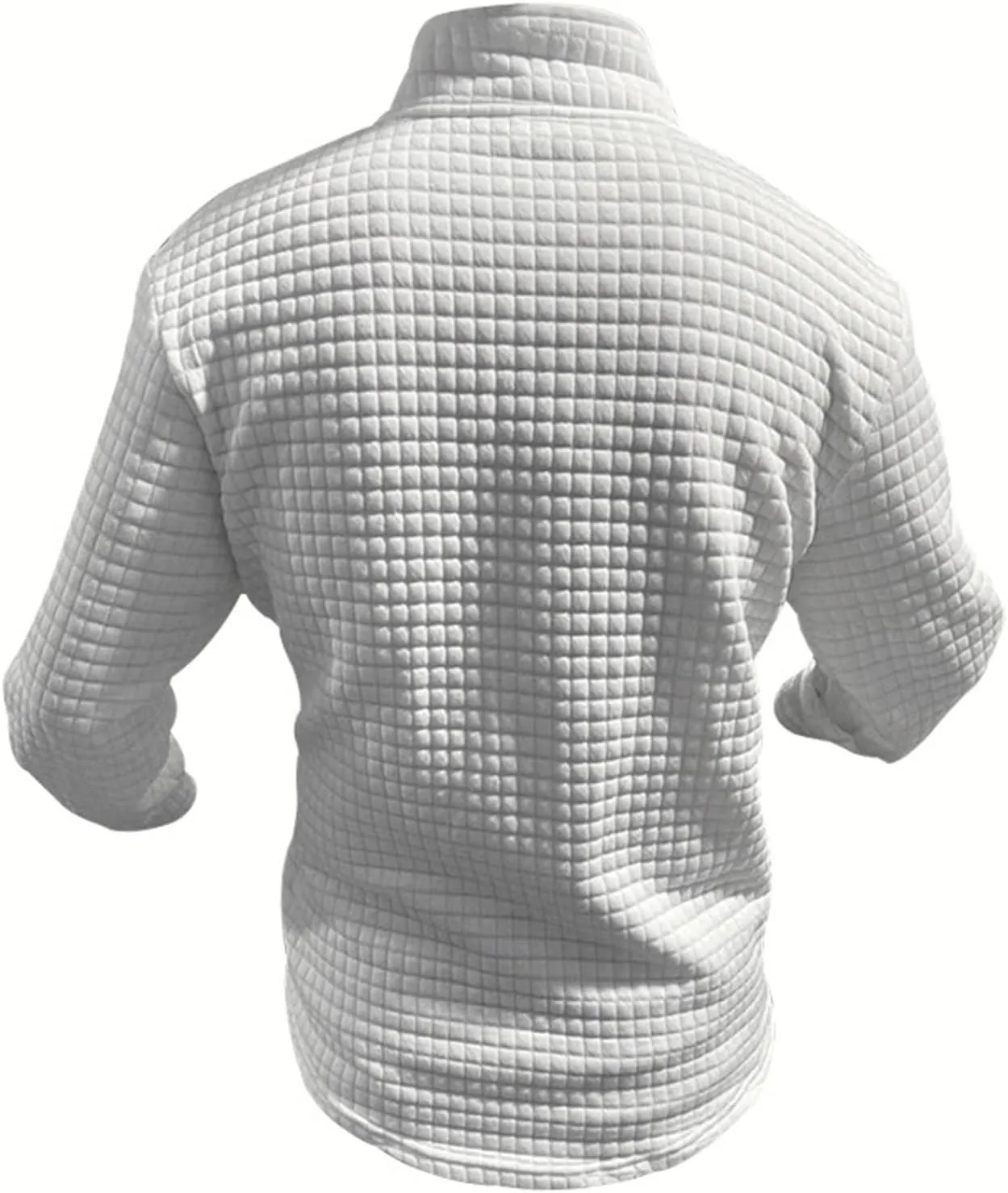 2024 3/4 Zip Pullover Shirts for Men Fashion Slim Fit High Collar Waffle Sweatshirt Fall Lightweight Workout Coat Top