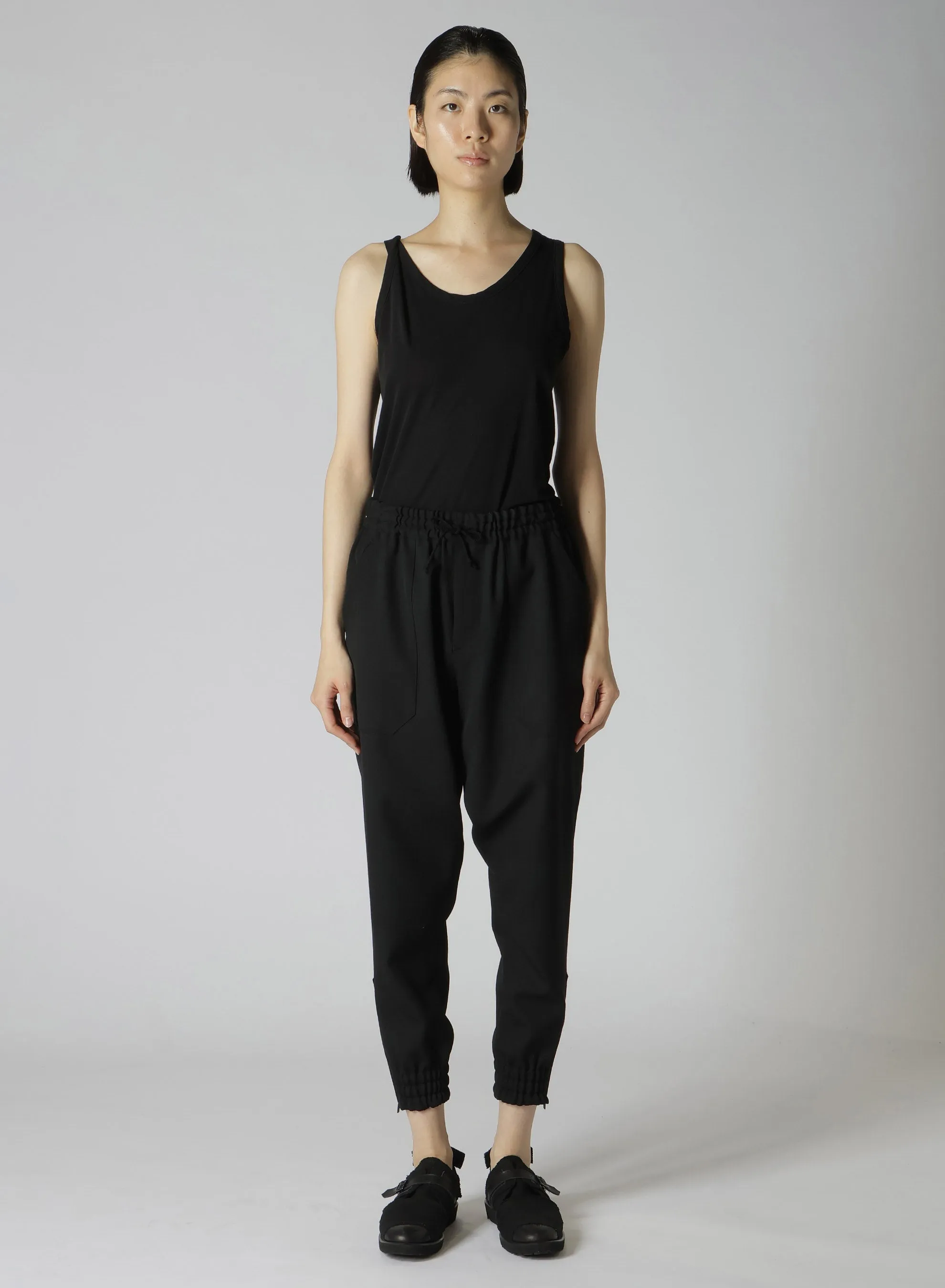 2/60 WOOL GABARDINE WIDE PANTS