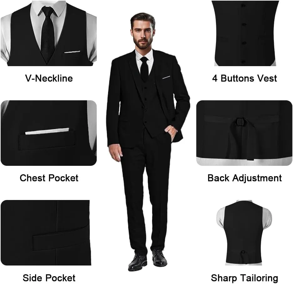 3 Piece Men Suit Slim Fit Classic Suit Men Groom Formal Wedding Prom Party Business Tuxedo Suits