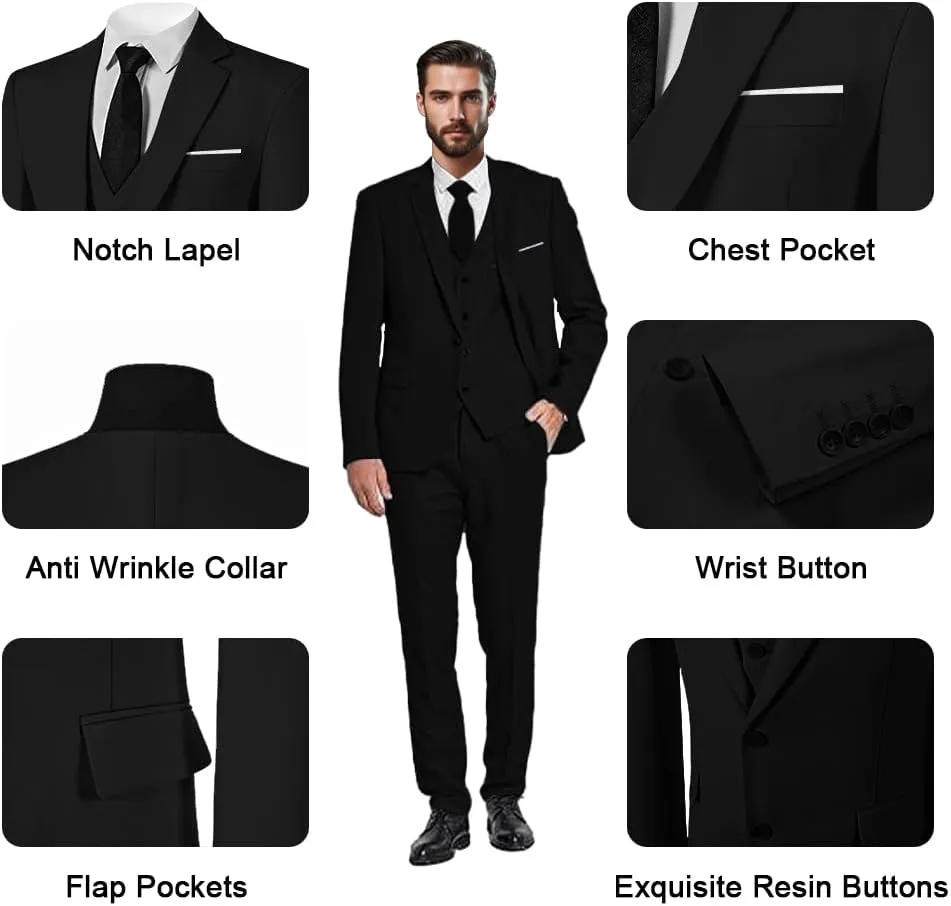 3 Piece Men Suit Slim Fit Classic Suit Men Groom Formal Wedding Prom Party Business Tuxedo Suits