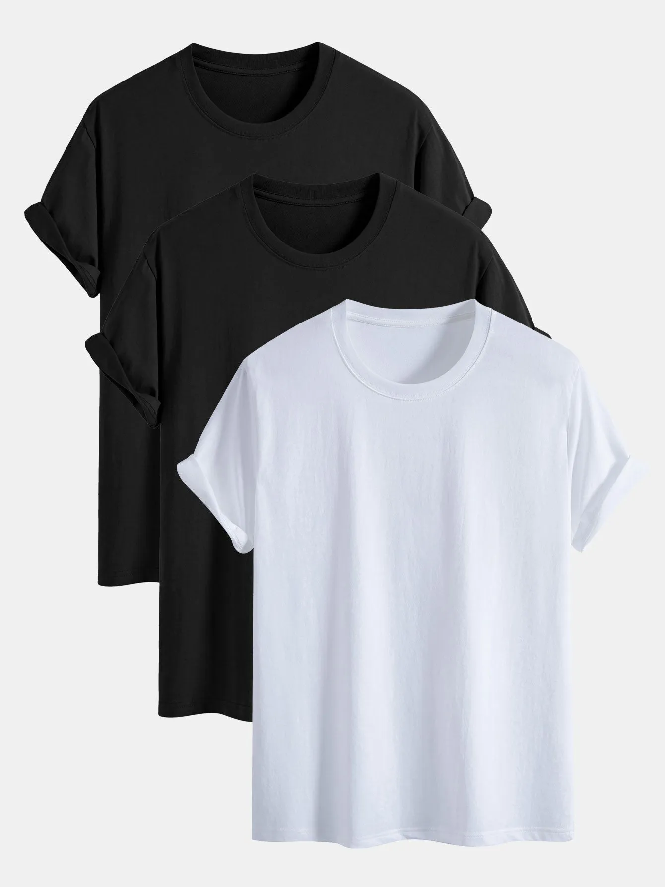 3 Pieces Basic Regular Fit Cotton T-Shirts