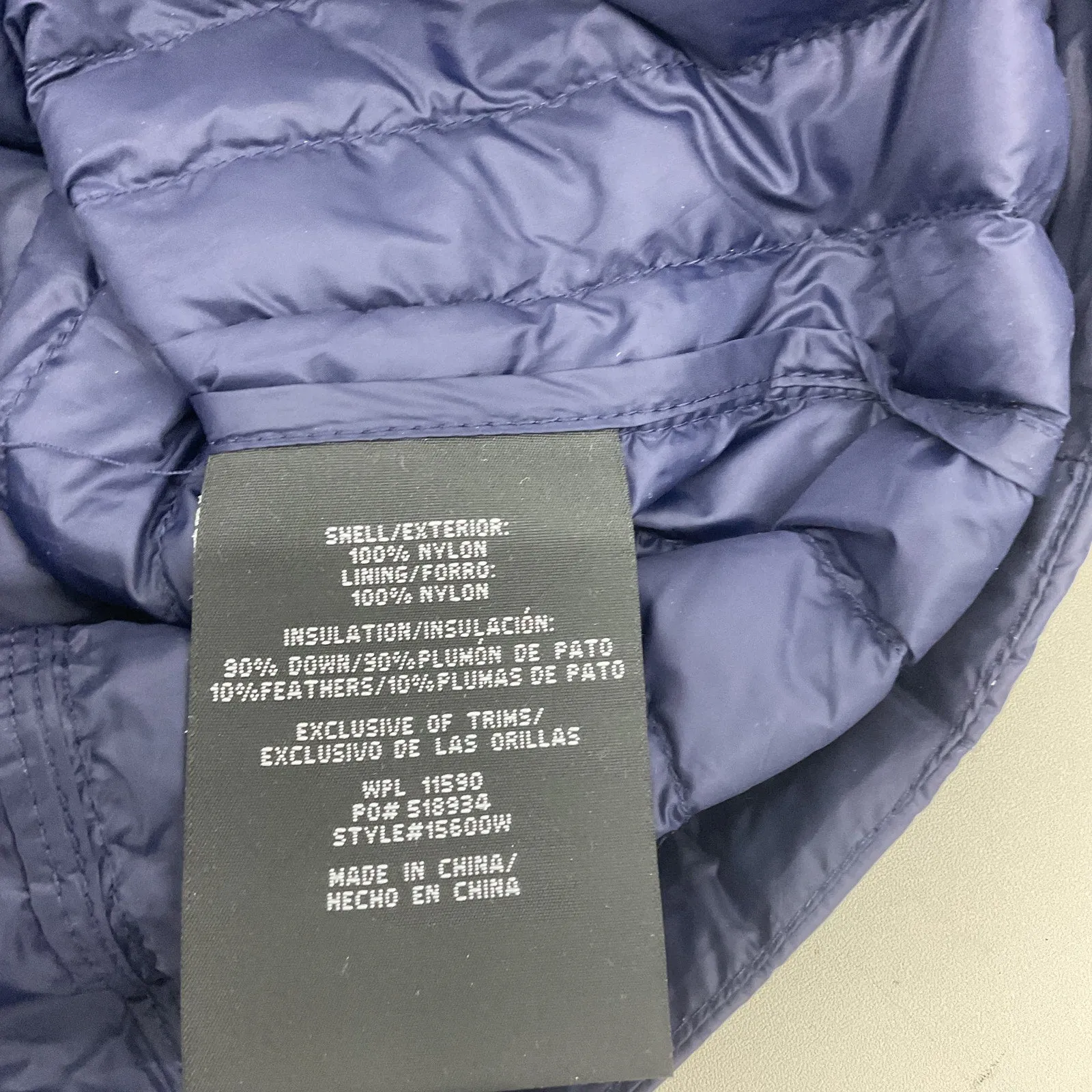 32 Degrees Women's Blue Full Zip Goose Down Puffer Jacket, Nylon M Preowned