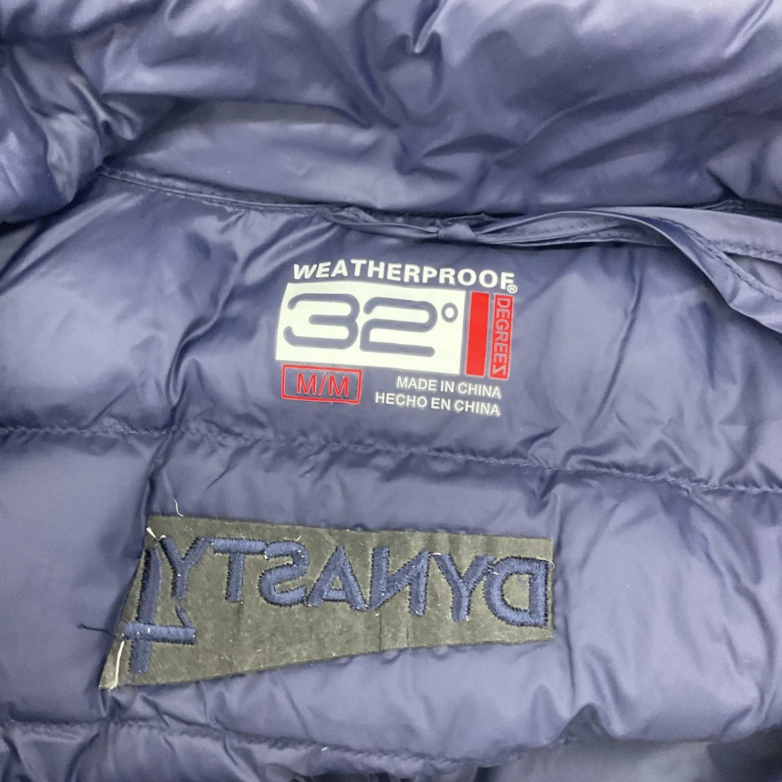 32 Degrees Women's Blue Full Zip Goose Down Puffer Jacket, Nylon M Preowned