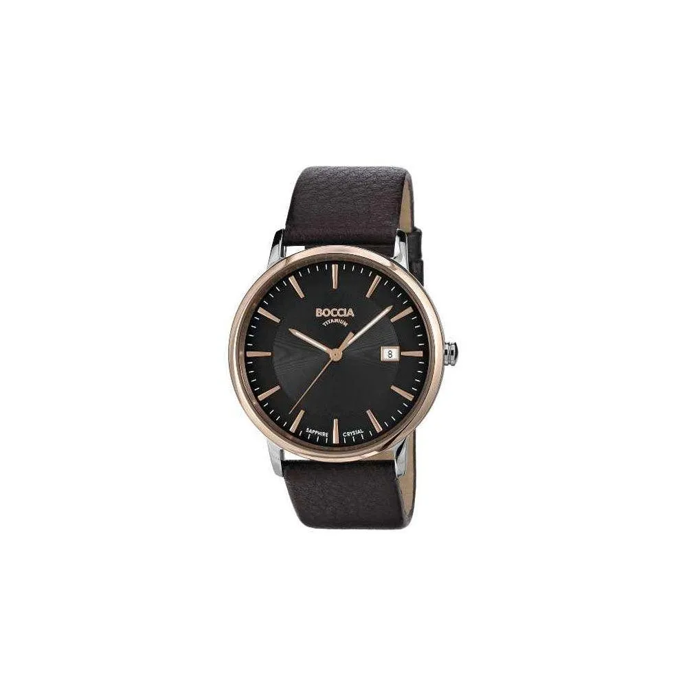 3557-05 - Mens Rose Gold Titanium Watch