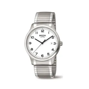 3616-01 Mens Titanium Dress Watch with White Dial