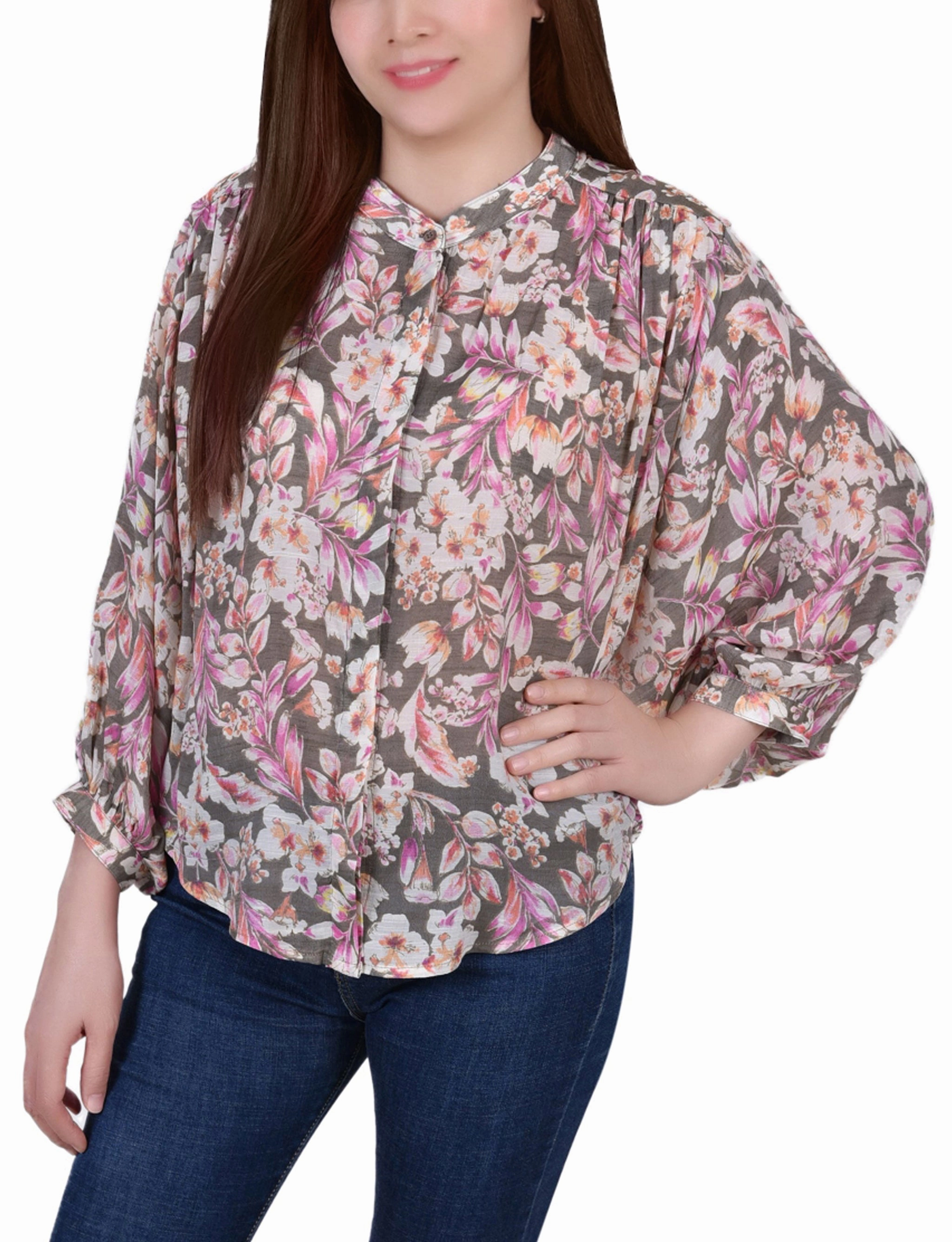 ComfortStretch Tear Resistant 3/4 Dolman Sleeve Blouse