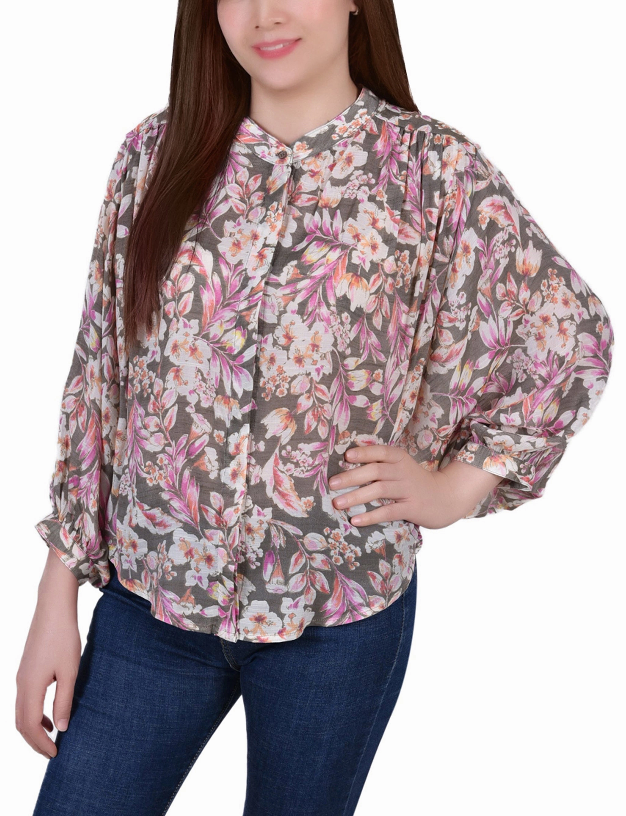 3/4 Dolman Sleeve Blouse MultiPanelDesign