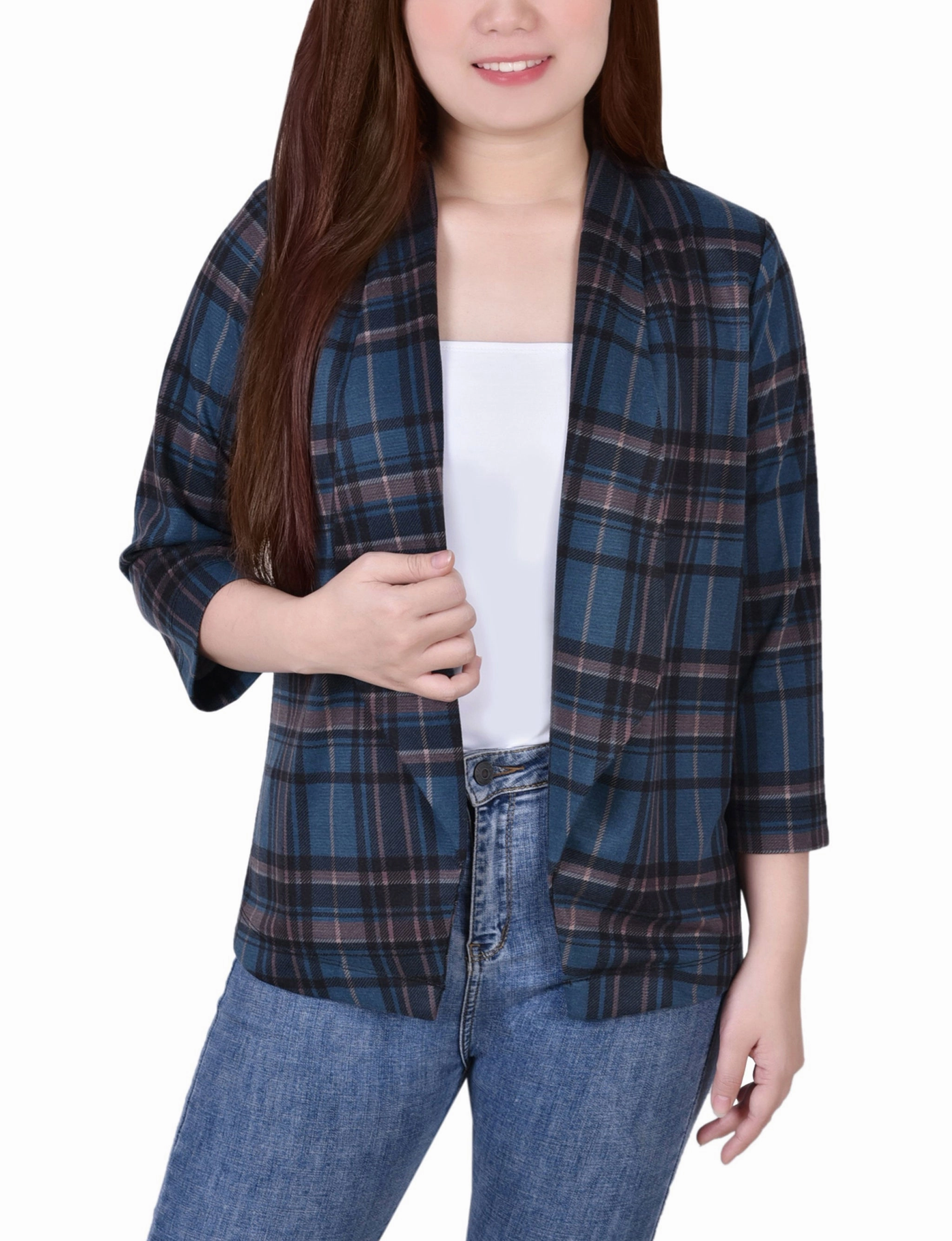 QuickRelease Closures Microfiber Technology 3/4 Sleeve Ponte Jacket