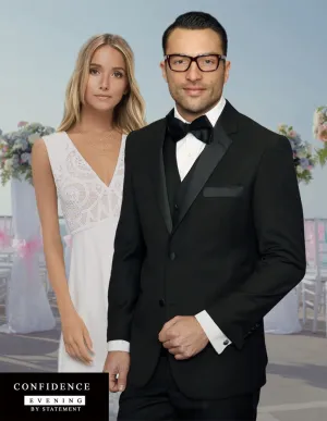 3pc Shawl Collar Black Tuxedo Suit| CAPRI-1| Black