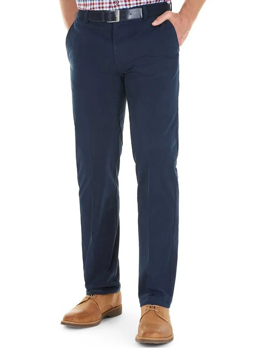 40% OFF GURTEEN Trousers - Longford Lightweight Stretch Cotton Chinos - Navy - Size: 38 REGULAR