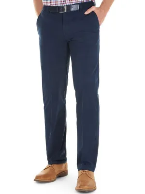 40% OFF GURTEEN Trousers - Longford Lightweight Stretch Cotton Chinos - Navy - Size: 38 REGULAR