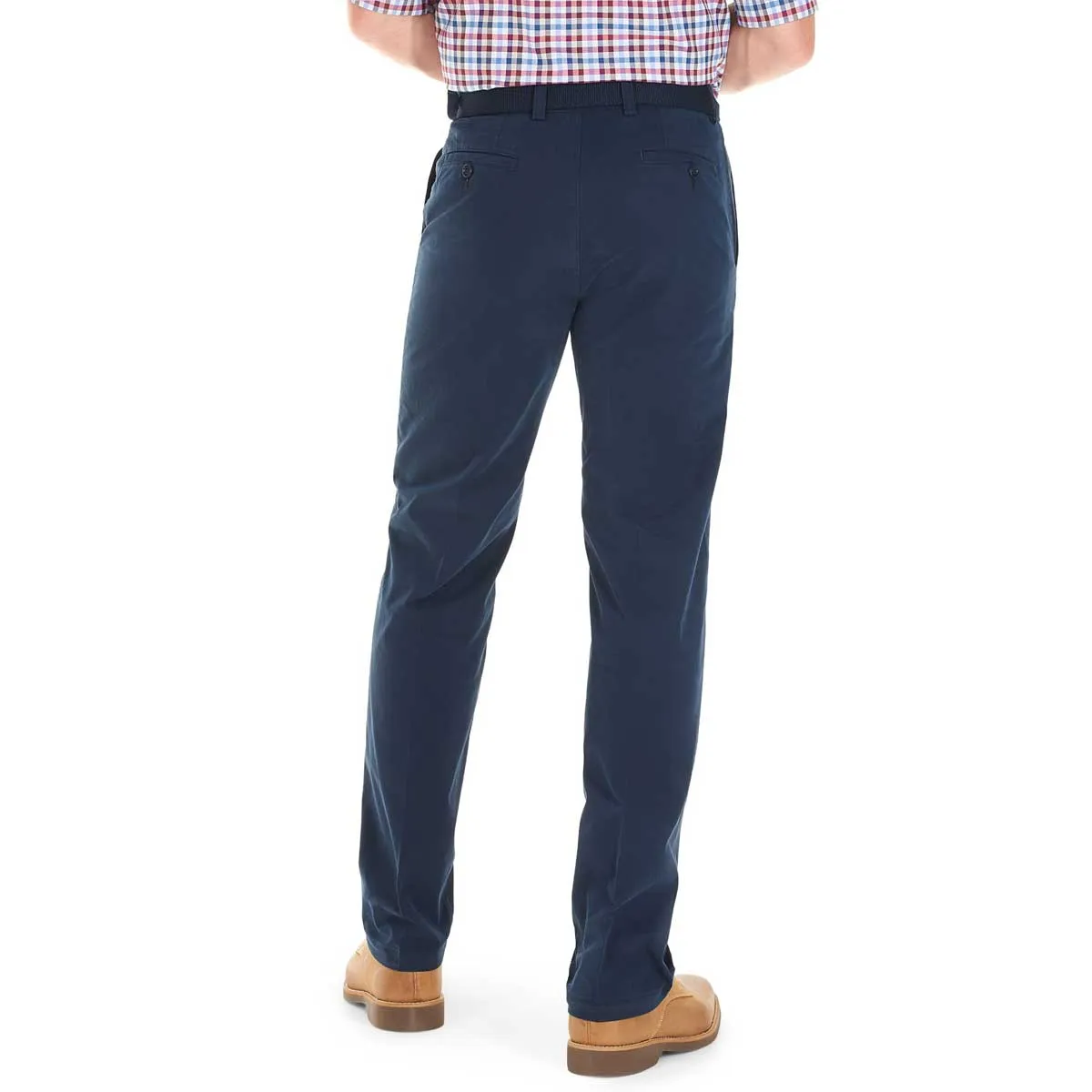 40% OFF GURTEEN Trousers - Longford Lightweight Stretch Cotton Chinos - Navy - Size: 38 REGULAR
