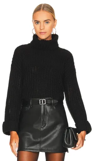 525 Chunky Turtleneck Shaker Pullover in Black