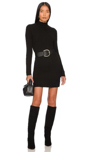 525 Turtleneck Midi Dress in Black