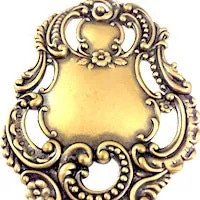 69x50mm Victorian Luggage Tag, Antique Gold ea