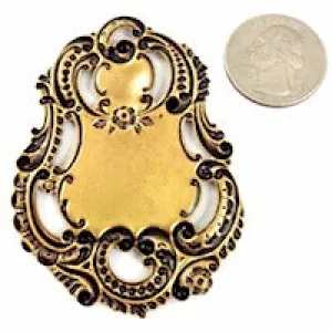 69x50mm Victorian Luggage Tag, Antique Gold ea