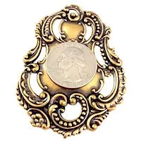 69x50mm Victorian Luggage Tag, Antique Gold ea