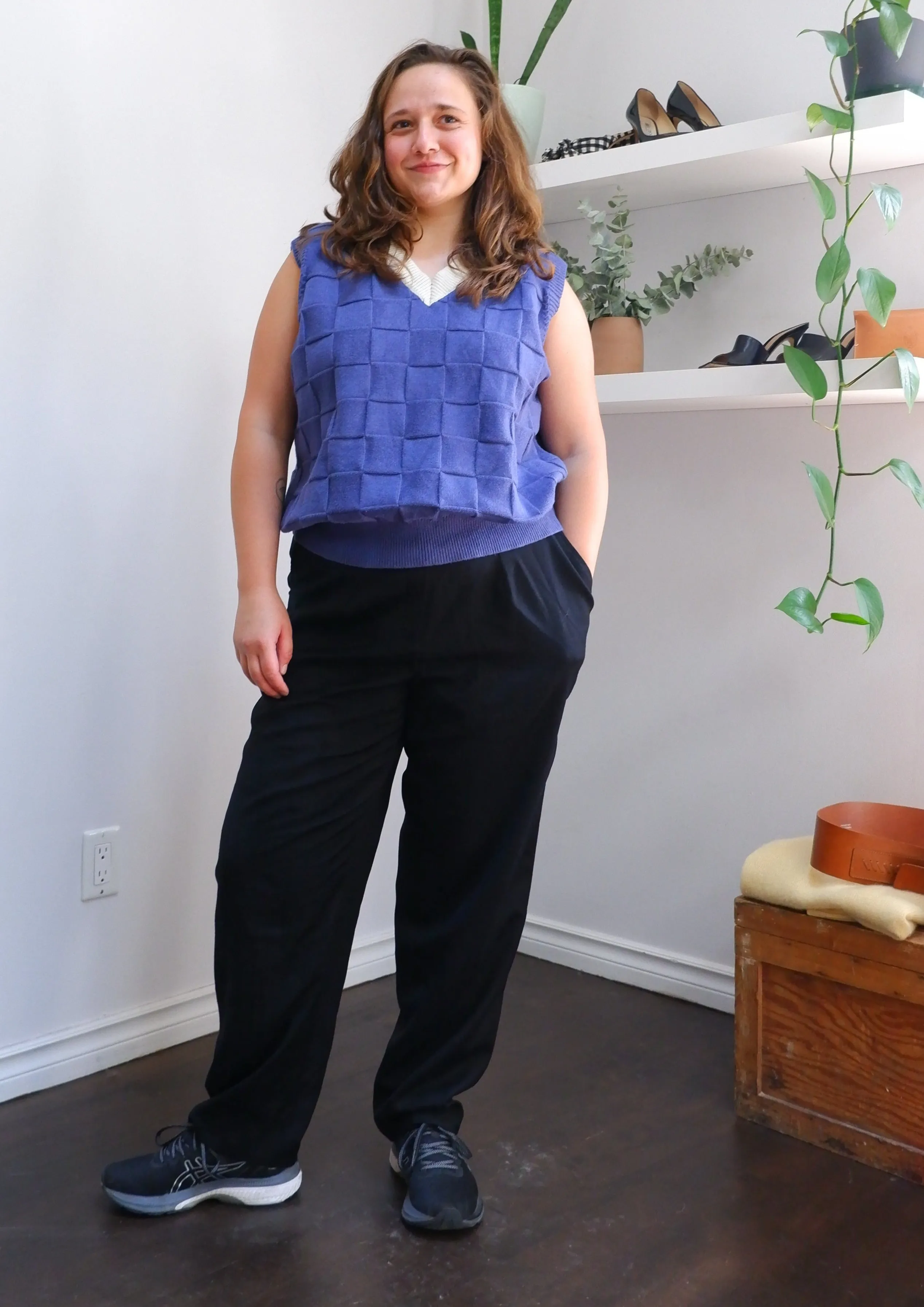 90s Black Pleated High Rise Wool Trousers - 10/12