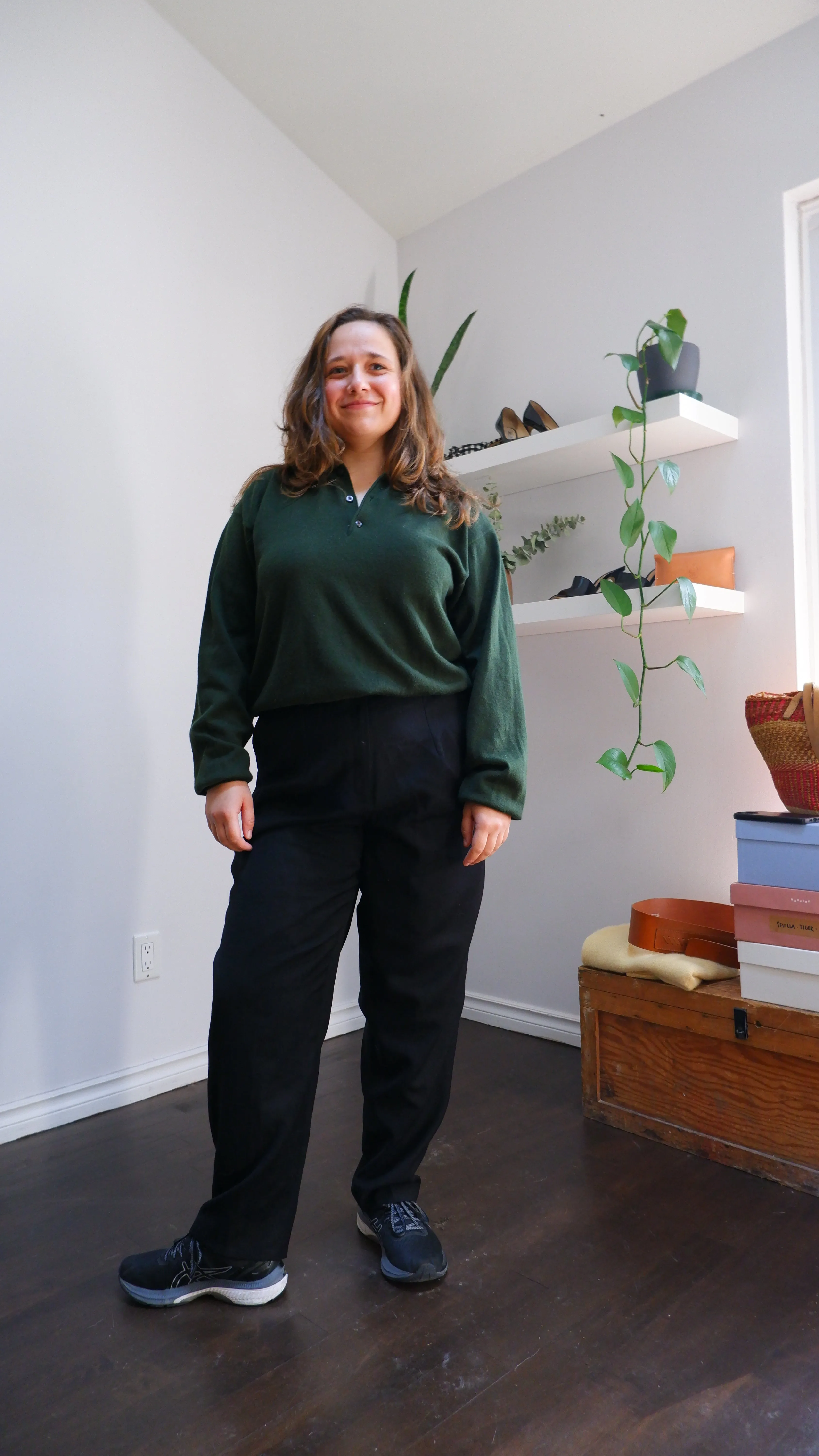 90s Black Pleated High Rise Wool Trousers - 10/12