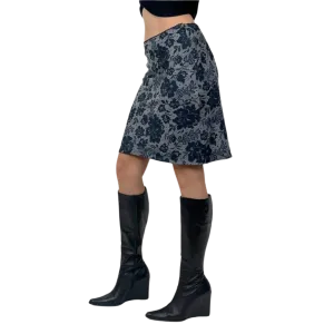 90s Lace Print Midi Skirt (S)