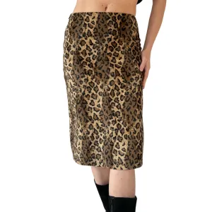 90s Leopard Midi Skirt (XS)