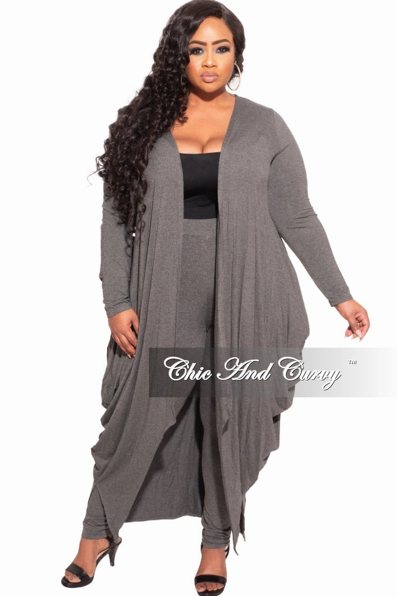 Active Flex *Final Sale Plus Size 2-pc Set Duster and Leggings in Charcoal