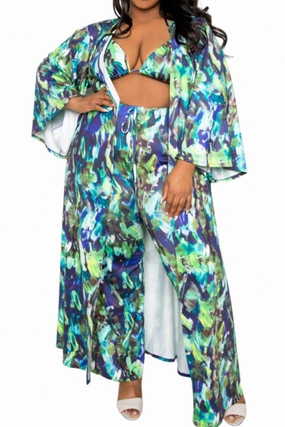 Packable Fit Smart Layering *Final Sale Plus Size 4-pc PlaySuit Set - Duster, Pants, Top, Bottoms