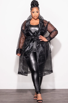 Movement Flex *Final Sale Plus Size Sheer Coat in Black